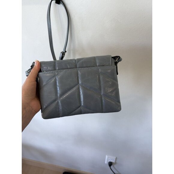 Patricia Nash Crossbody Organizer Bag Quilted Leather EUC Blue Women’s Purse - Picture 4 of 8